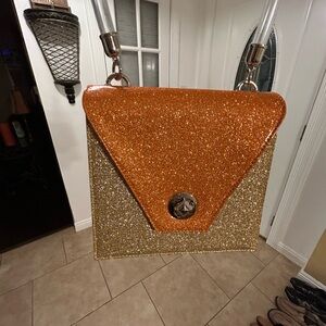 Ange Libby Glittery Orange, Purple and Gold Women's Bag